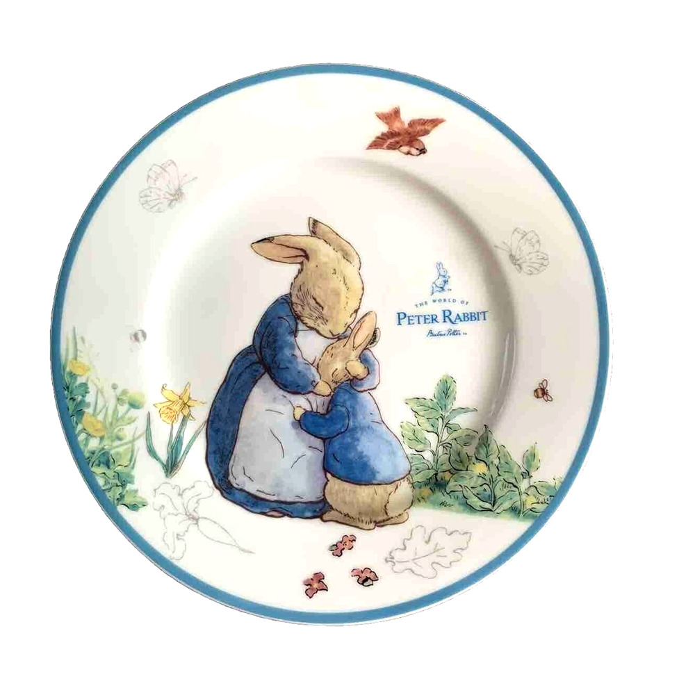 Beatrix Potter Peter Rabbit Easter Salad Side Plates 8in Porcelain Set of 4 New
